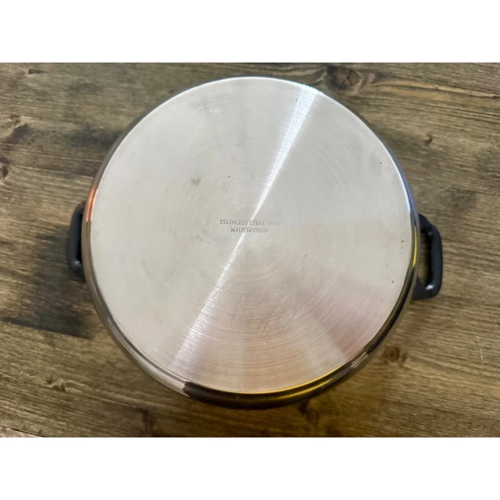 Stainless Steel 18/10 Stockpot 9.5in Excellent Silver Dual Handle Pot